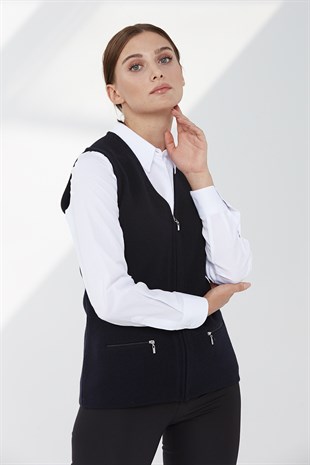 Womens Wool Vest K. Navy Blue