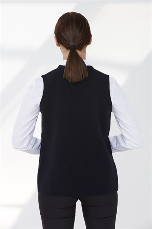 Womens Wool Vest K. Navy Blue