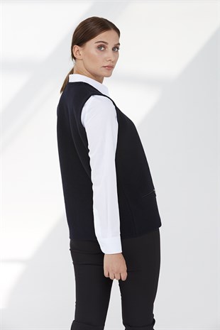 Womens Wool Vest K. Navy Blue