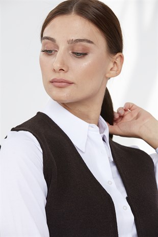 Womens Wool Vest K.Brown