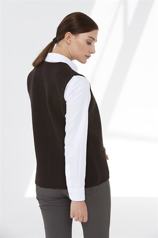 Womens Wool Vest K.Brown