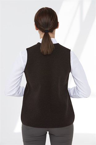 Womens Wool Vest K.Brown
