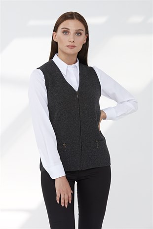 Womens Wool Vest K.Ash Gray