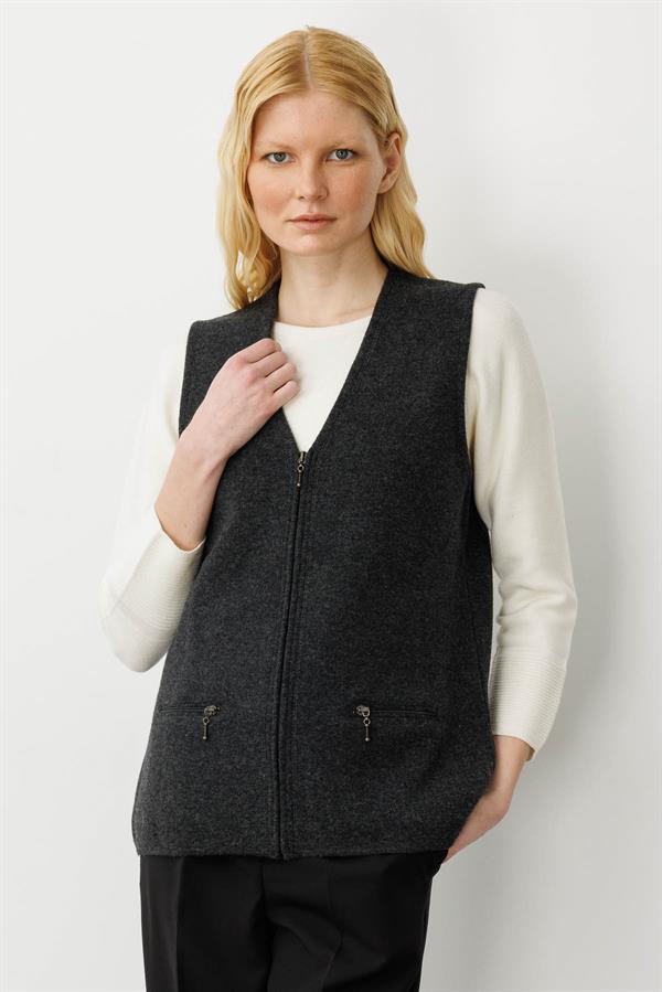 Womens Wool Vest K.Ash Gray