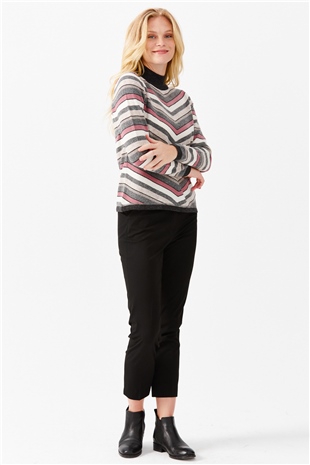 Женский шерстяной свитер серый