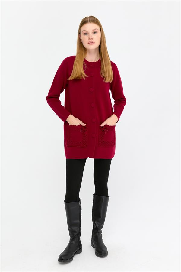 Kadın Dik Yaka Araboy Yün Kaban V.Çürüğü