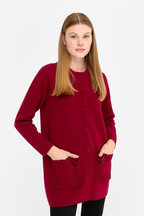 Kadın Dik Yaka Araboy Yün Kaban V.Çürüğü