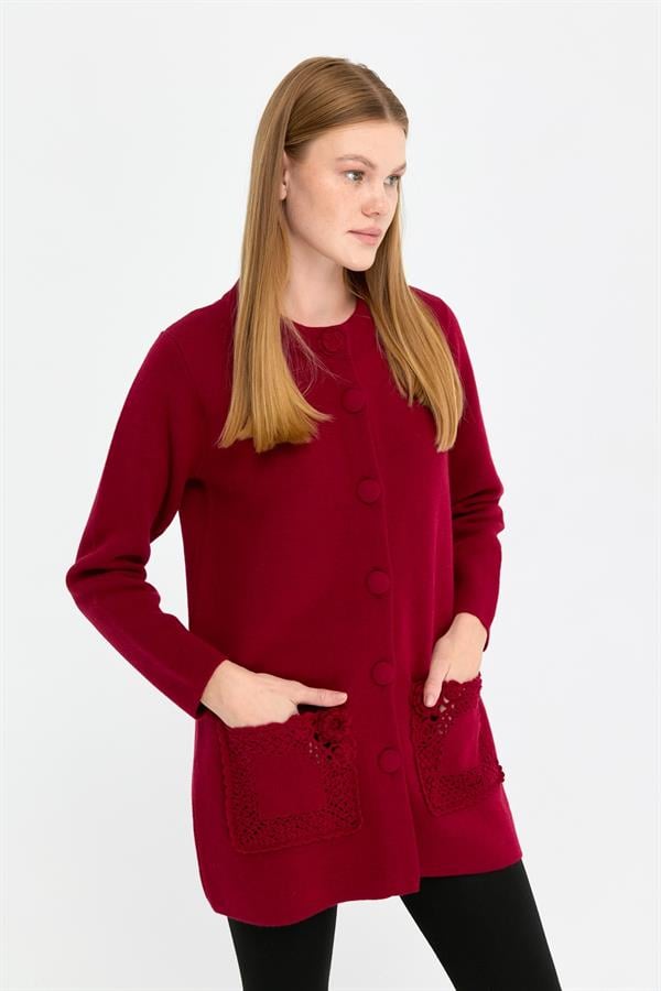 Kadın Dik Yaka Araboy Yün Kaban V.Çürüğü