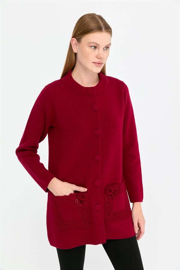 Kadın Dik Yaka Araboy Yün Kaban V.Çürüğü