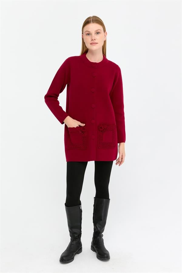 Kadın Dik Yaka Araboy Yün Kaban V.Çürüğü