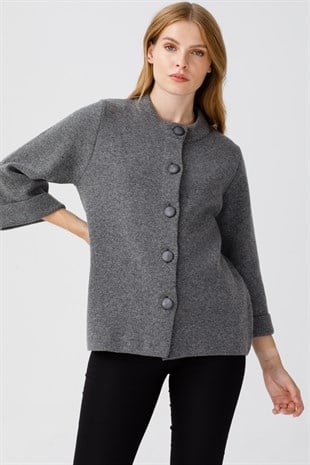 Женский шерстяной кардиган серый