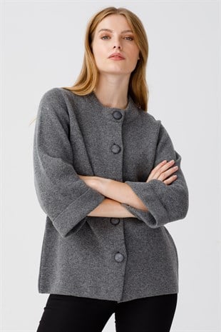 Женский шерстяной кардиган серый