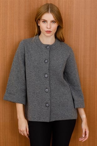 Женский шерстяной кардиган серый