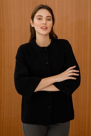 Женский шерстяной кардиган черный