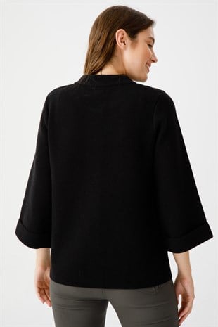 Женский шерстяной кардиган черный