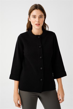Женский шерстяной кардиган черный