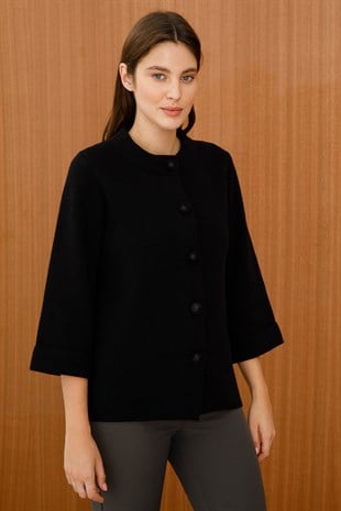 Женский шерстяной кардиган черный