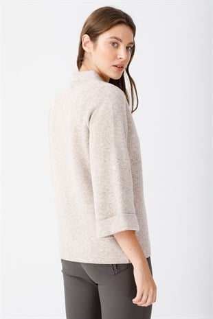 Женский шерстяной кардиган бежевый