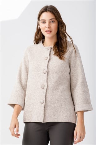 Женский шерстяной кардиган бежевый