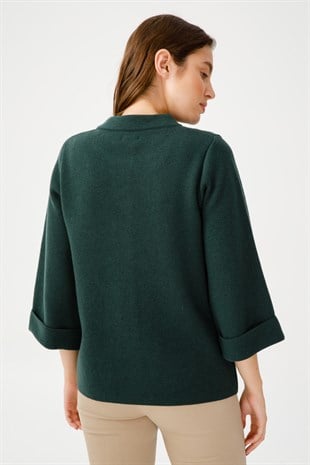 Женский шерстяной кардиган зеленый