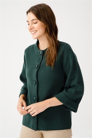 Женский шерстяной кардиган зеленый