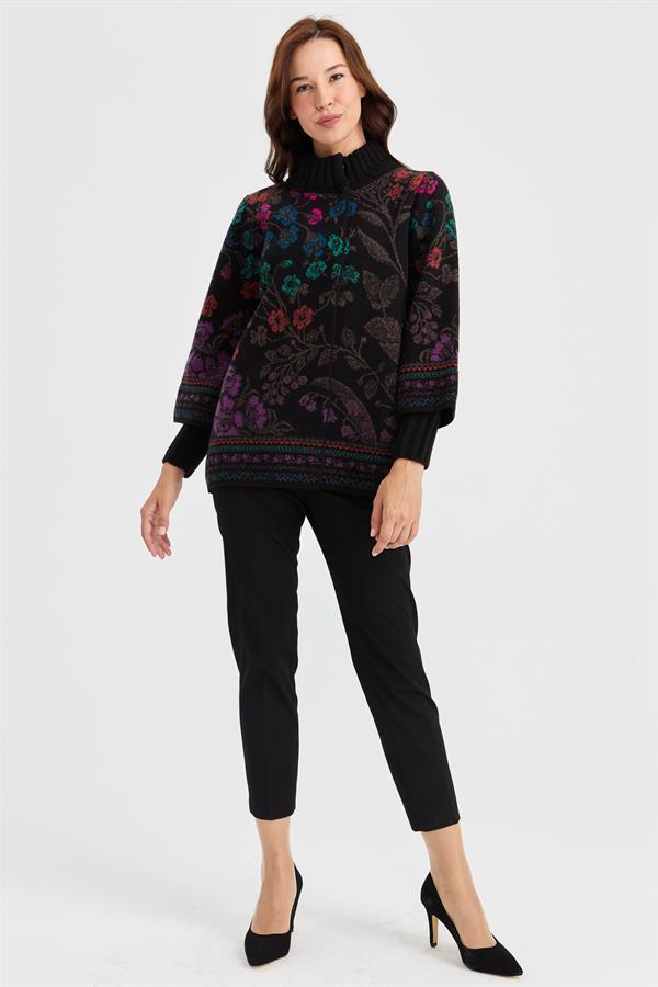 Женское шерстяное пальто Ivy с цветочным принтом и высоким воротником