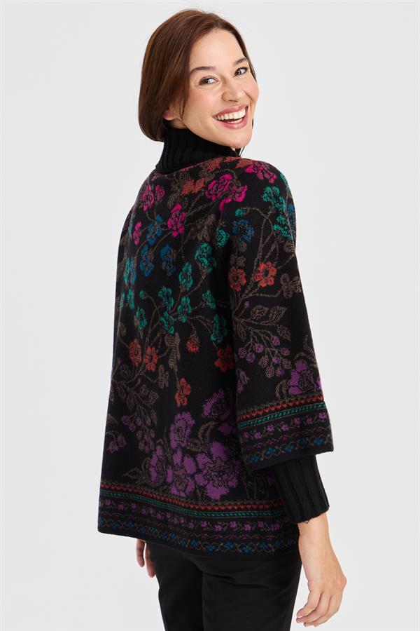 Женское шерстяное пальто Ivy с цветочным принтом и высоким воротником