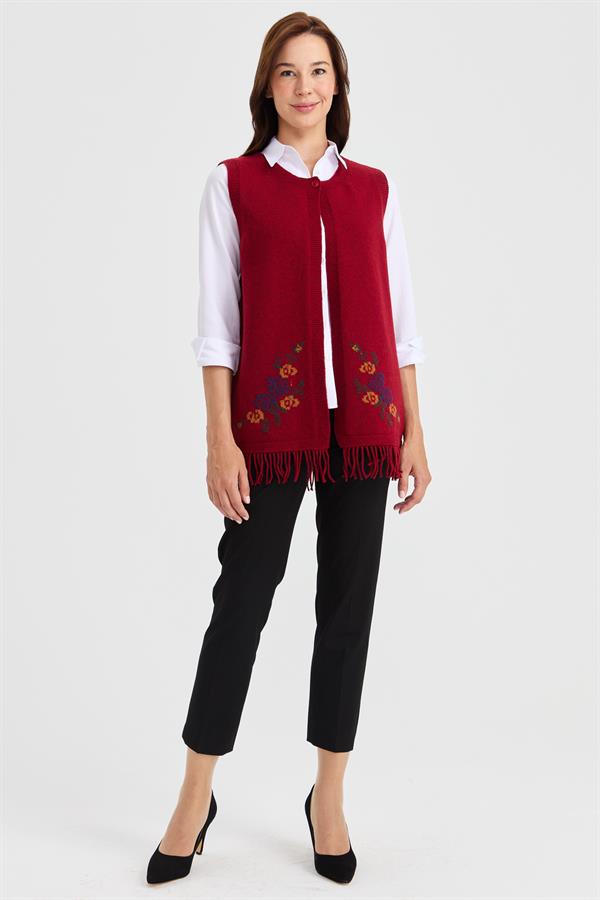 Женская юбка с цветочным принтом и кисточками, жилет