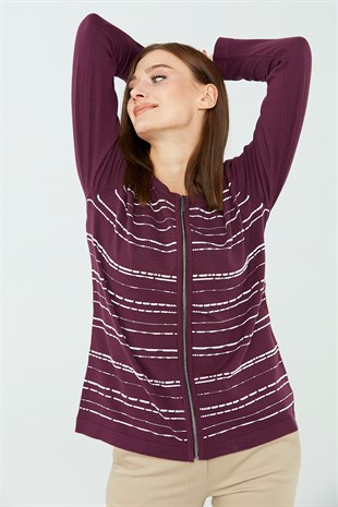 Женский кардиган цвета сливы