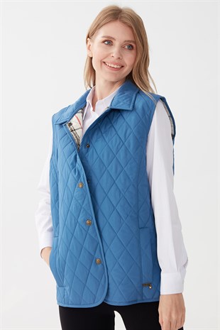 Женский стеганый жилет Пепельно-синий