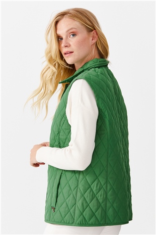 Женская стеганая жилетка, салатовая