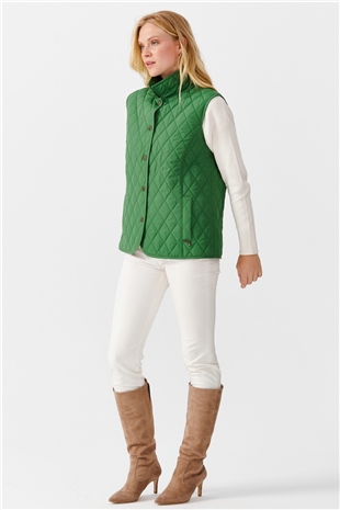 Женская стеганая жилетка, салатовая