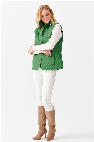 Женская стеганая жилетка, салатовая