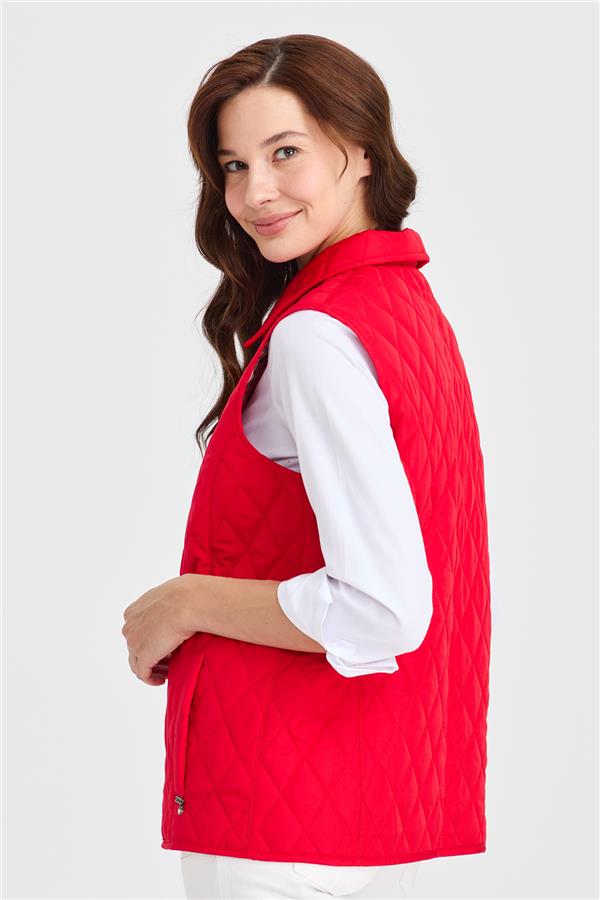 Женский стеганый жилет красный