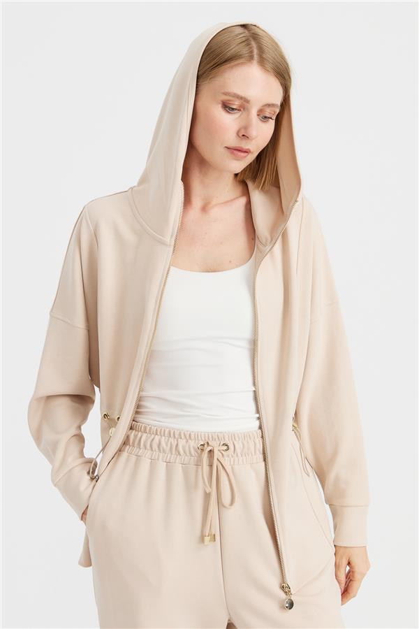Женская рубашка с капюшоном и завязками на талии