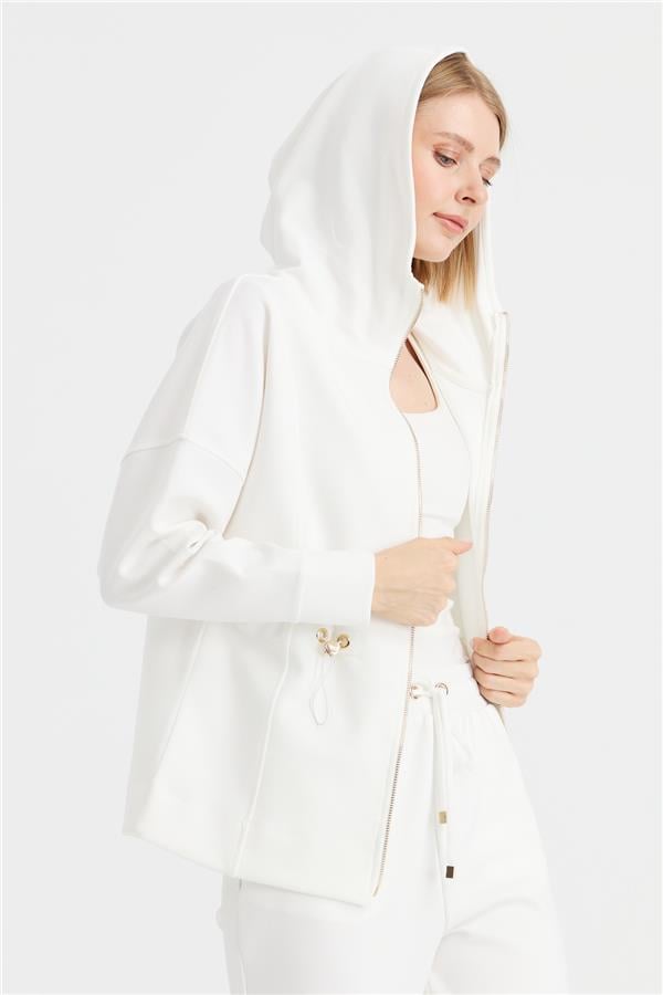 Женская рубашка с капюшоном и завязками на талии