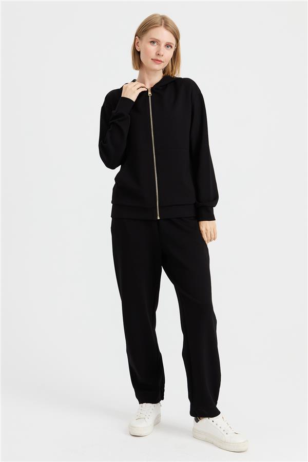 Женский сетчатый свитер с капюшоном и боковыми карманами