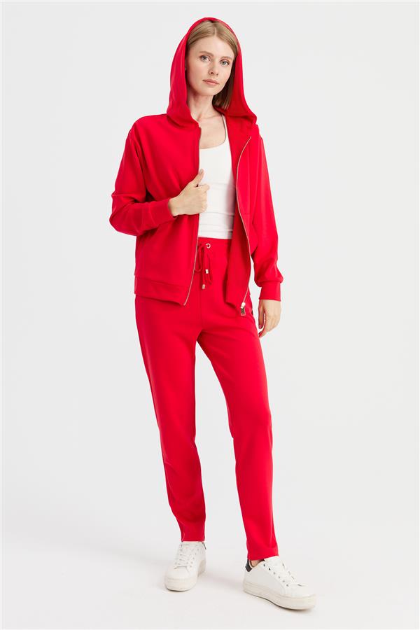 Женский сетчатый свитер с капюшоном и боковыми карманами