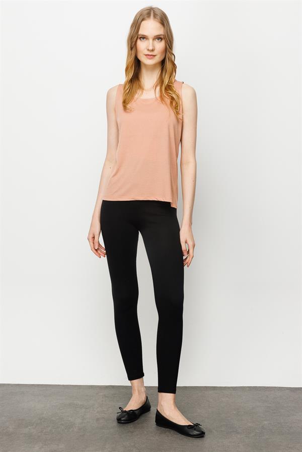 Womens Square Collar Strap T-shirt Powder