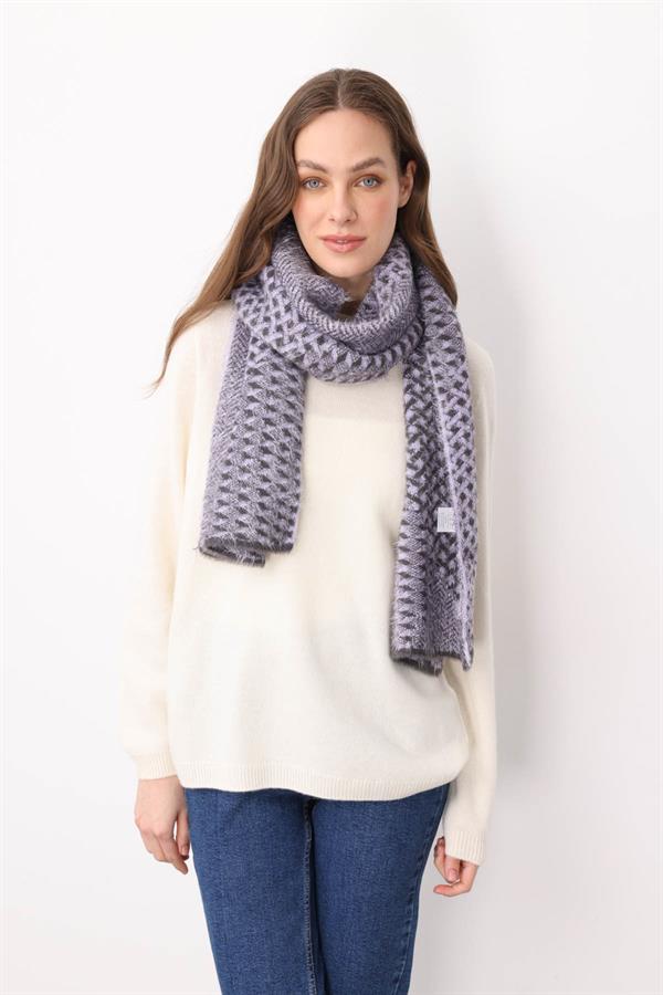 Kadın Karışık Desenli Kaşkol Leylak