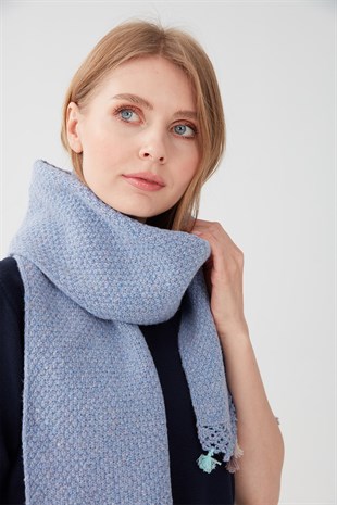 Женская шаль ПУРПУРНЫЙ СЕРЫЙ СИНИЙ