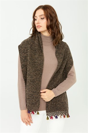 Женская шаль ПУРПУРНЫЙ КОРИЧНЕВЫЙ