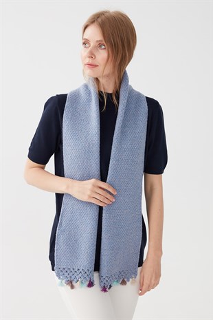 Женская шаль ПУРПУРНЫЙ СЕРЫЙ СИНИЙ