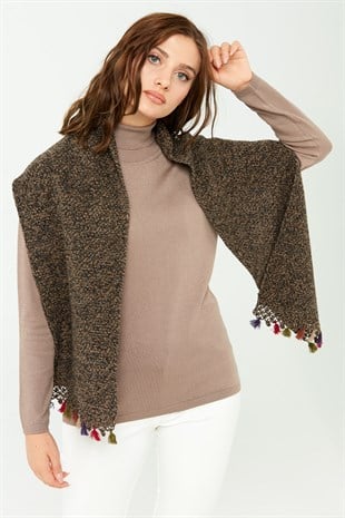 Женская шаль ПУРПУРНЫЙ КОРИЧНЕВЫЙ