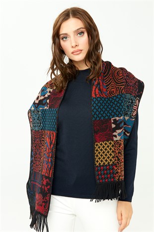 Женский шерстяной шарф черный