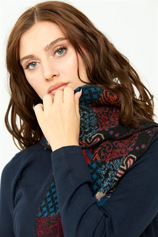 Женский шерстяной шарф черный