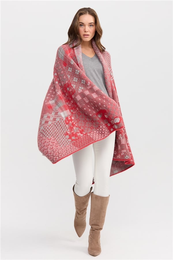 Женский палантин с лоскутным рисунком 11