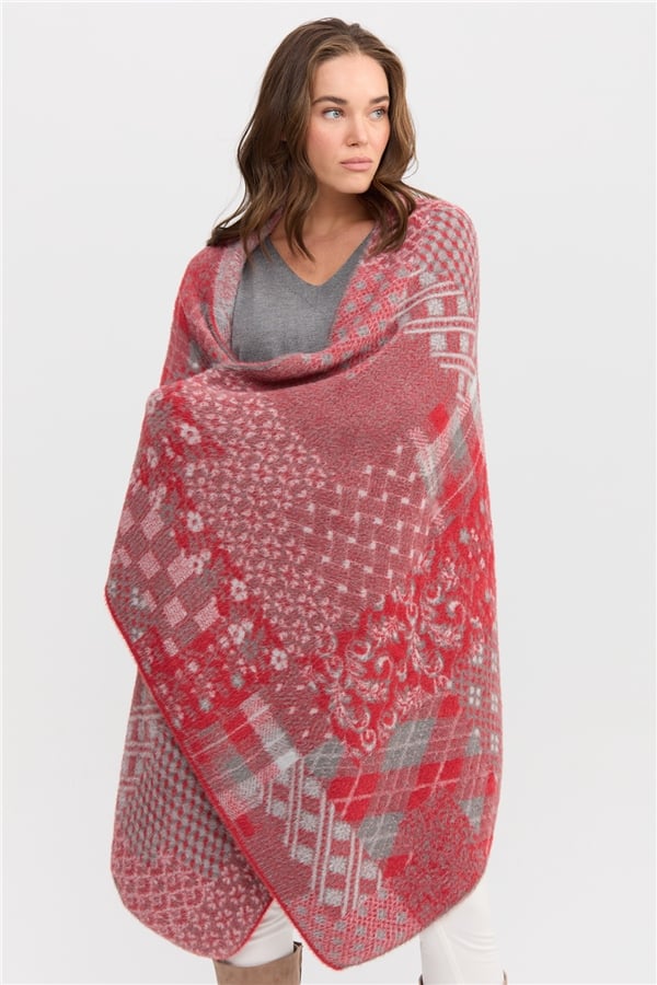Женский палантин с лоскутным рисунком 11