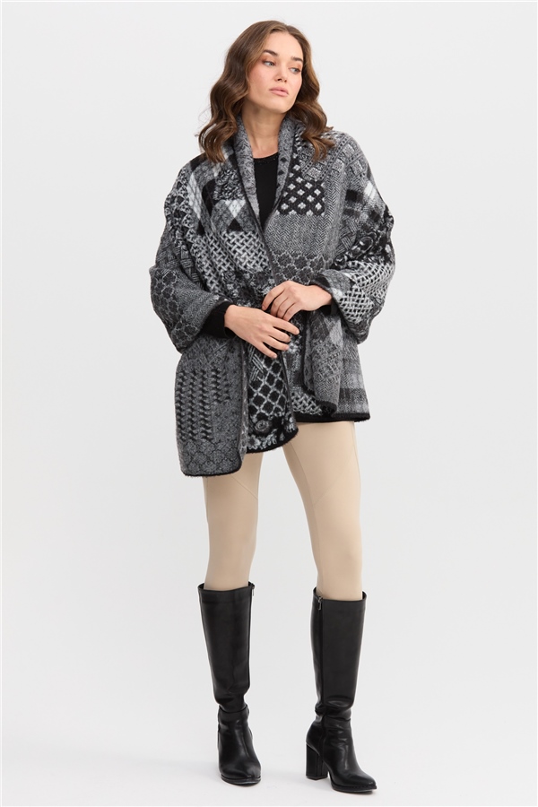 Женский палантин с лоскутным рисунком 1