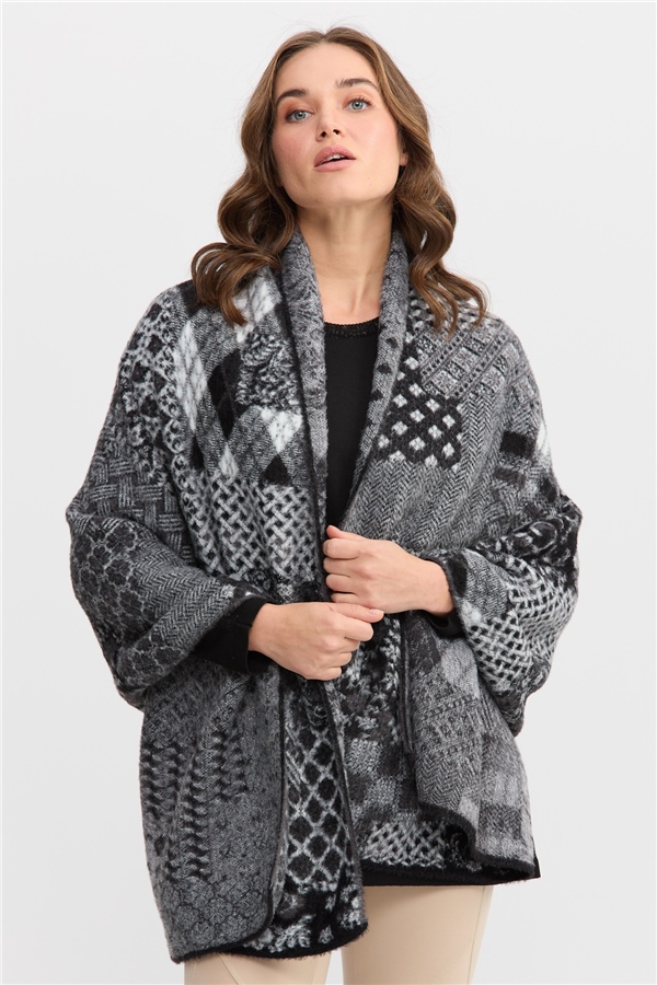 Женский палантин с лоскутным рисунком 1